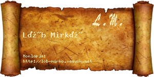 Löb Mirkó névjegykártya